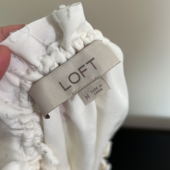 Loft Peasant Blouse Sheer Black Lace Bell Sleeve - Picture 9 of 15